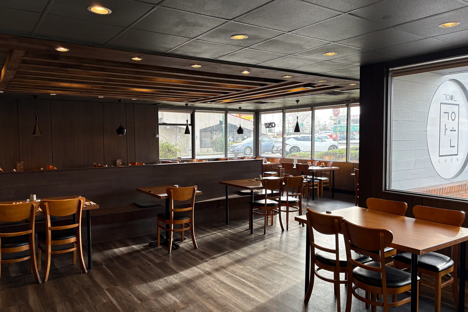 Window-side dining at GAON Burnaby